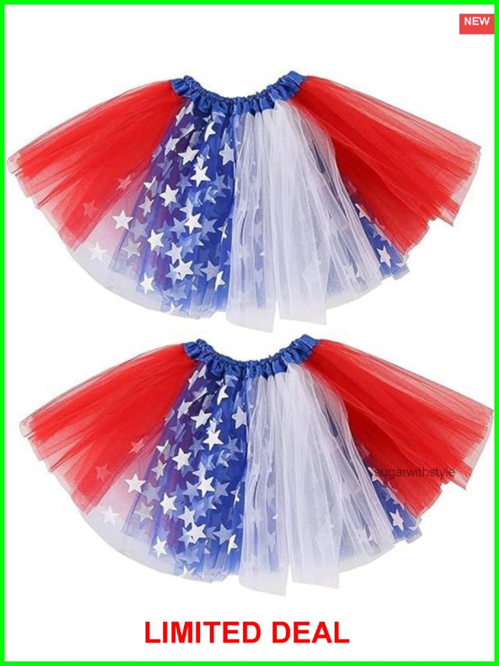 Patriotic Star Tutu Skirt Layered Tulle Dance Costume